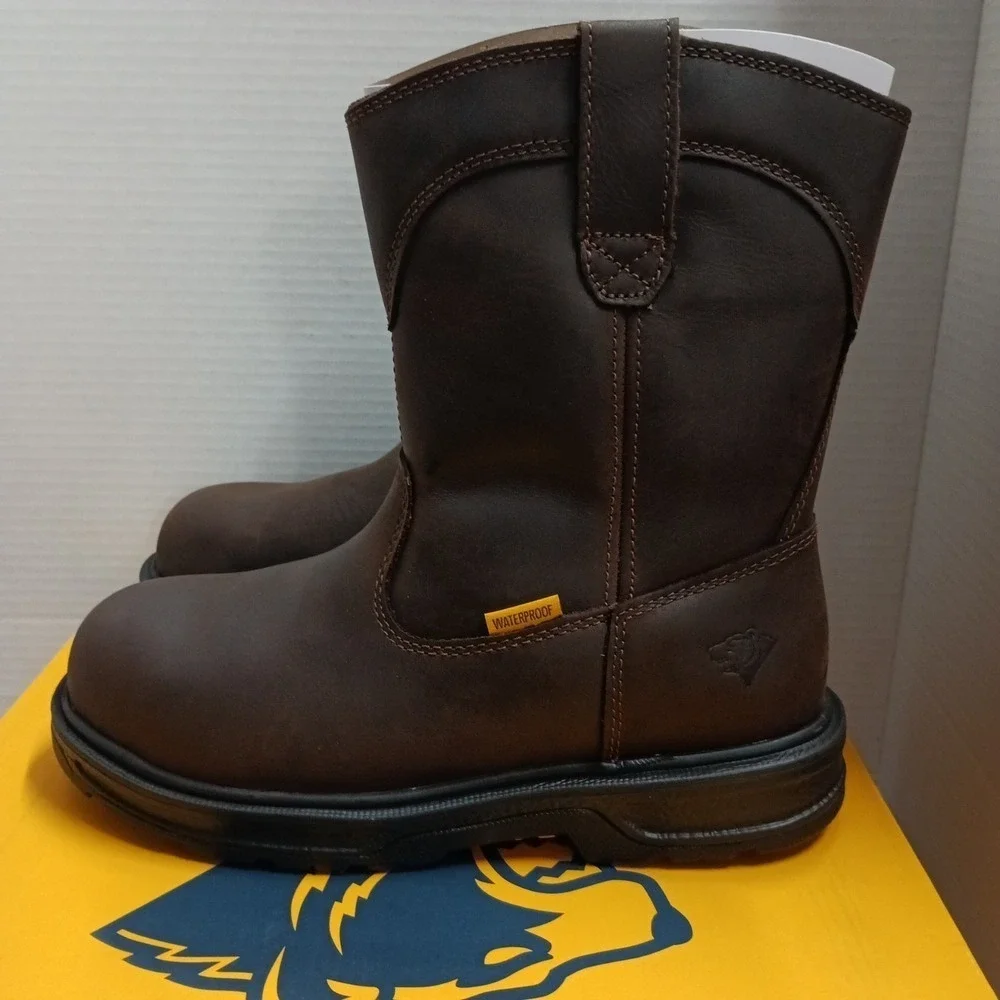 Herman Survivors Plower WP Pull On Steel Toe Work Boots Brown Men's Size 7.5 NWB